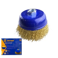 Щетка чашечная для УШМ 125 мм (5), латунированная, волнистая проволока,"MAXIMUM" MX 17740